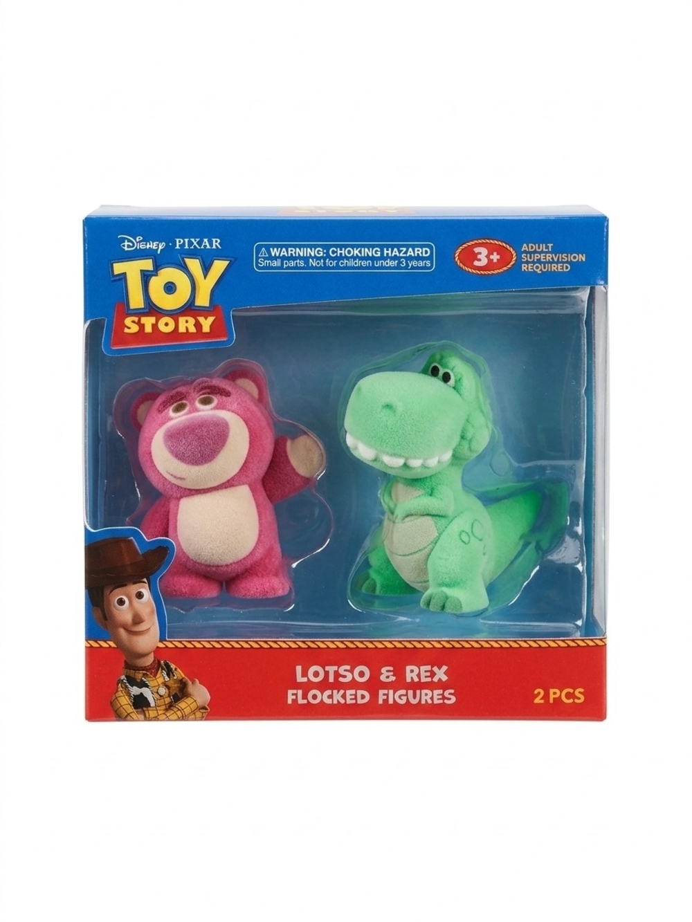 Disney Pixar Toy Story Lotso & Rex Flocked Plush 2-Pack - Pink & Green